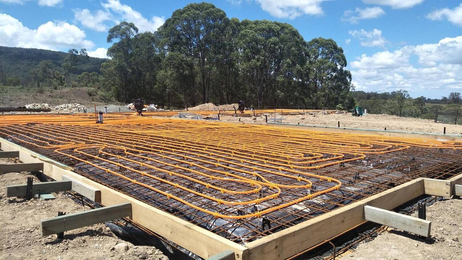 In-slab heating loops before the pour